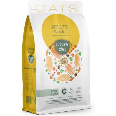Natura Diet Comida para Gatos Adultos - Pollo, Natural, Apoya Urinario y Estrés Natura Diet Comida para Gatos Adultos - Pollo, Natural, Apoya Urinario y Estrés
