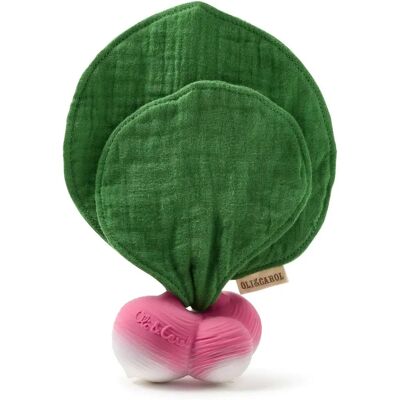 Oli&Carol Ramona der Radieschen Mini Doudou Beißring - Baby Beißspielzeug, Naturkautschuk Oli&Carol Ramona der Radieschen Mini Doudou Beißring - Baby Beißspielzeug, Naturkautschuk