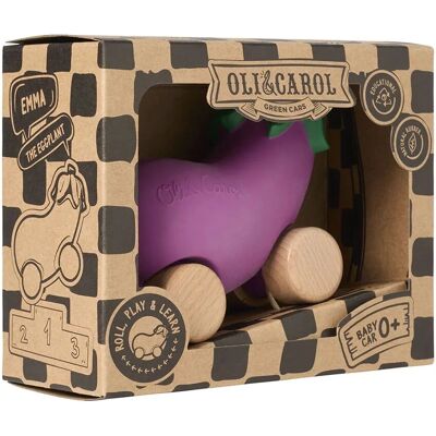Oli & Carol - Emma l'aubergine - Eggplant - Wooden wheels Oli & Carol - Emma l'aubergine - Eggplant - Wooden wheels