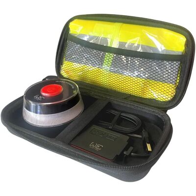 Wellhome - Kit de Baliza de Emergencia con Funda Doble y Chaleco Reflectante - V16 Wellhome - Kit de Baliza de Emergencia con Funda Doble y Chaleco Reflectante - V16