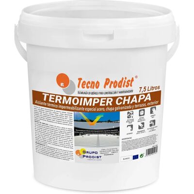 TECNO PRODIST - Termoimper Chapa - Blanc - 7.5 L - Extérieur - Publicité TECNO PRODIST - Termoimper Chapa - Blanc - 7.5 L - Extérieur - Publicité