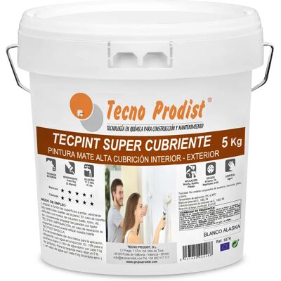 Tecpint Tecno Prodist Peinture Blanche - Intérieur/Extérieur - 5kg - Publicité Tecpint Tecno Prodist Peinture Blanche - Intérieur/Extérieur - 5kg - Publicité