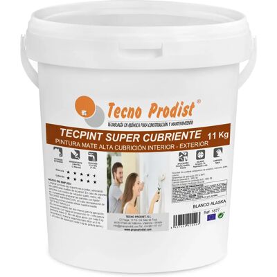 Peinture Tecpint Blanc Alaska pour Intérieur et Extérieur - 11kg - Publicité Peinture Tecpint Blanc Alaska pour Intérieur et Extérieur - 11kg - Publicité