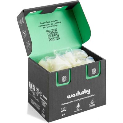 Detergente ecológico Washaby - 36 cápsulas Detergente ecológico Washaby - 36 cápsulas