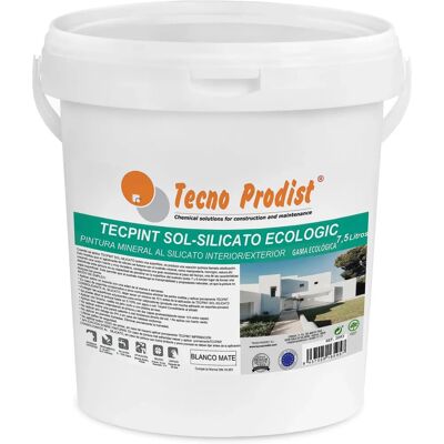 Tecpint Blanc Peinture Silicate Écologique - Intérieur & Extérieur - 7,5L - Publicité Tecpint Blanc Peinture Silicate Écologique - Intérieur & Extérieur - 7,5L - Publicité