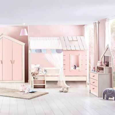 Lit enfant rose princesse MueMue - Maison de princesse avec canopy - Publicité Lit enfant rose princesse MueMue - Maison de princesse avec canopy - Publicité