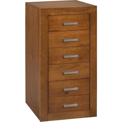 Mueble con 6 cajones Moblit Serie Kalpe - Pino macizo, Cerezo Mueble con 6 cajones Moblit Serie Kalpe - Pino macizo, Cerezo
