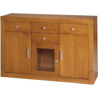 Aparador de Pino Macizo Moblit Kalpe - 3 Puertas, 4 Cajones - Cerezo Aparador de Pino Macizo Moblit Kalpe - 3 Puertas, 4 Cajones - Cerezo