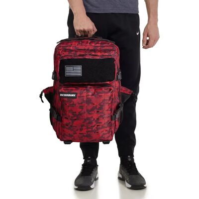 Sac à dos tactique ELITRAINX V2 45L Camouflage Rouge - Publicité Sac à dos tactique ELITRAINX V2 45L Camouflage Rouge - Publicité