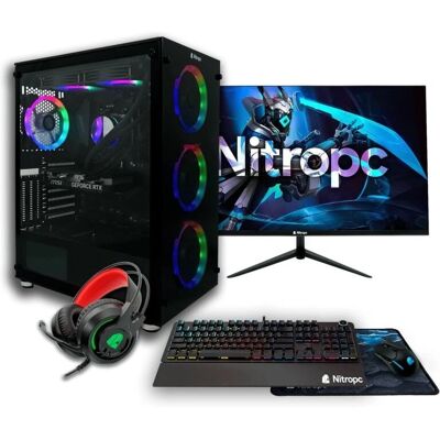Nitropc Ryzen 7 5800X 32GB RAM 2TB SSD 24" FullHD - PC para juegos Nitropc Ryzen 7 5800X 32GB RAM 2TB SSD 24" FullHD - PC para juegos