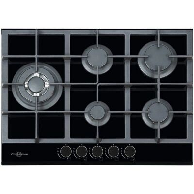 Vitrokitchen CG73NN - Plaque de Gaz 5 Feux - Noir - Publicité Vitrokitchen CG73NN - Plaque de Gaz 5 Feux - Noir - Publicité