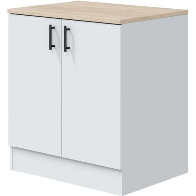 Miroytengo Módulo de Cocina Kira - Blanco y Roble Canadiense 2 Puertas 80x90x60 cm Miroytengo Módulo de Cocina Kira - Blanco y Roble Canadiense 2 Puertas 80x90x60 cm