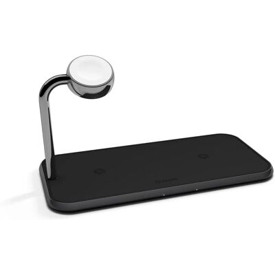 Chargeur sans fil double en aluminium ZENS - Noir - Smartphone, Montre connectée - Publicité Chargeur sans fil double en aluminium ZENS - Noir - Smartphone, Montre connectée - Publicité