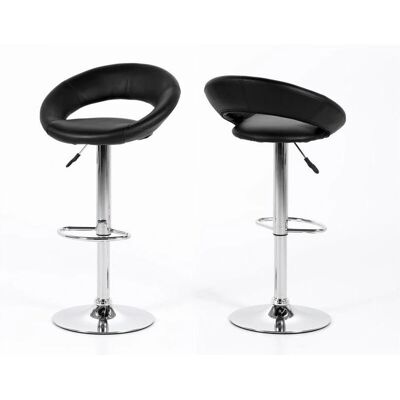 Møbel24 - 2 X Plus Barstol - Schwarze PU Kunstleder Møbel24 - 2 X Plus Barstol - Schwarze PU Kunstleder