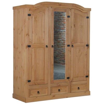 ebuy24 New Mexico Rustikale Kleiderschrank mit Spiegeltür - Garderobe ebuy24 New Mexico Rustikale Kleiderschrank mit Spiegeltür - Garderobe