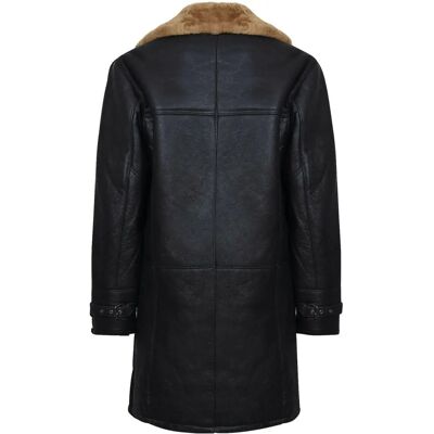 Infinity Leather Bruine Shearling Schapenvacht Crombie Jas - Small Infinity Leather Bruine Shearling Schapenvacht Crombie Jas - Small