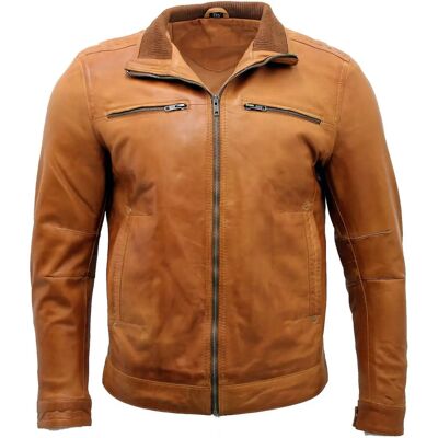 Infinity Leather Heren Classic Biker Jas - Tan - XL - Leren Jas Infinity Leather Heren Classic Biker Jas - Tan - XL - Leren Jas