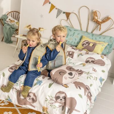 HappyFriday - Moshi Moshi Happy Sloth - Duvet Cover Set HappyFriday - Moshi Moshi Happy Sloth - Duvet Cover Set