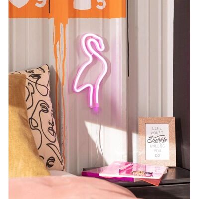 LEDKIA Neon LED Fenicottero - Decorazione a Batteria Rosa LEDKIA Neon LED Fenicottero - Decorazione a Batteria Rosa