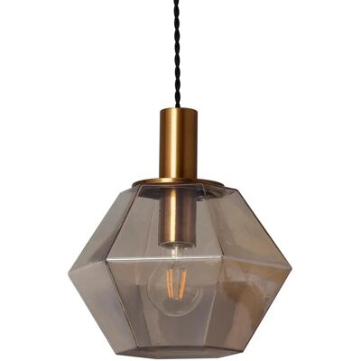 Lampada Pendente in Cristallo Ambra LEDKIA - Illuminazione Interna Lampada Pendente in Cristallo Ambra LEDKIA - Illuminazione Interna
