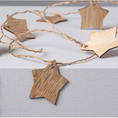 EFECTOLED Guirlande d'Étoiles en Bois à Piles - 2,2m - Type de Produit - Publicité EFECTOLED Guirlande d'Étoiles en Bois à Piles - 2,2m - Type de Produit - Publicité