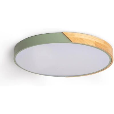 TECHBREY Lampe Plafond Circular en Bois Vert 36W - Publicité TECHBREY Lampe Plafond Circular en Bois Vert 36W - Publicité