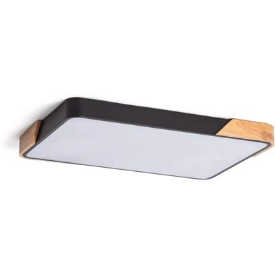 Luminaire de plafond rectangulaire en bois et métal LEDKIA 30W - CCT réglable - Publicité Luminaire de plafond rectangulaire en bois et métal LEDKIA 30W - CCT réglable - Publicité