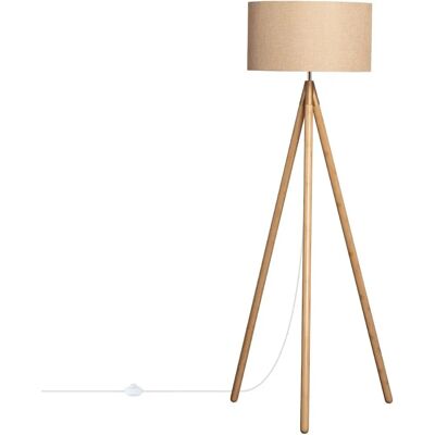 LEDKIA LIGHTING Holz- und Stoff-Stehlampe - Elegantes Design - Stehleuchte LEDKIA LIGHTING Holz- und Stoff-Stehlampe - Elegantes Design - Stehleuchte