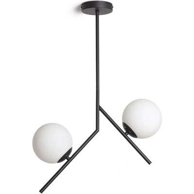 LEDKIA Lámpara Colgante de Metal y Vidrio Negra LEDKIA Lámpara Colgante de Metal y Vidrio Negra