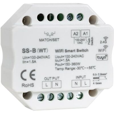 Interruttore WiFi RF Bianco Ledkia - Commutatore di luce Interruttore WiFi RF Bianco Ledkia - Commutatore di luce