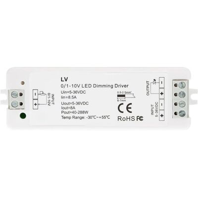 LEDKIA Bianco Regolatore 1-10V per Striscia LED - Controllore di illuminazione LEDKIA Bianco Regolatore 1-10V per Striscia LED - Controllore di illuminazione