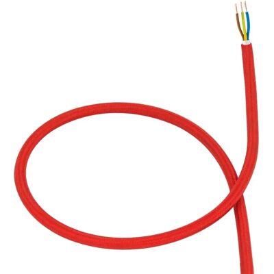 Cavo elettrico tessile rosso - 10m Cavo elettrico tessile rosso - 10m