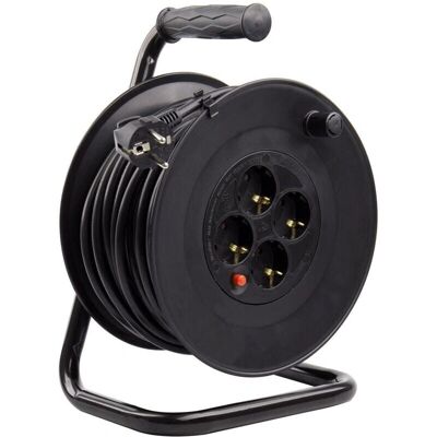 Cordon d'extension Ledkia 50m avec système anti-torsion - Bobine - Publicité Cordon d'extension Ledkia 50m avec système anti-torsion - Bobine - Publicité