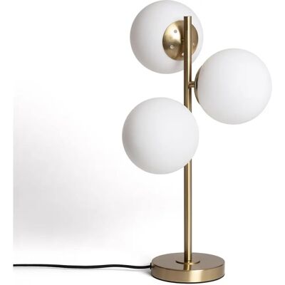 LEDKIA Lámpara de Mesa Metal y Cristal Brass 3 Focos LEDKIA Lámpara de Mesa Metal y Cristal Brass 3 Focos