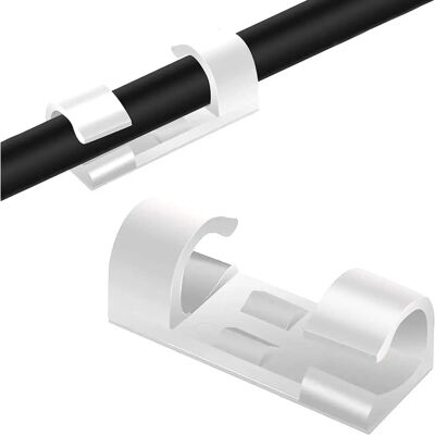 LEDKIA Clip Organizzatori Cavi - Pack 20, Trasparente, 8mm LEDKIA Clip Organizzatori Cavi - Pack 20, Trasparente, 8mm