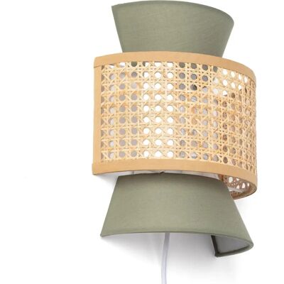 LEDKIA Lâmpada de Parede em Rattan e Tecido - Iluminação Natural Interna LEDKIA Lâmpada de Parede em Rattan e Tecido - Iluminação Natural Interna