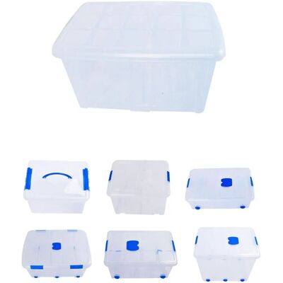 JARDIN202 Cajas de Almacenaje - Organizadoras de Plástico Transparentes - Pack 4 de 60L JARDIN202 Cajas de Almacenaje - Organizadoras de Plástico Transparentes - Pack 4 de 60L