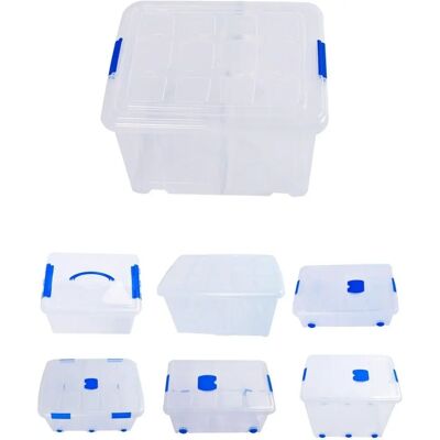 Cajas de Almacenaje de 35L - Plástico Transparente con Tapa - Jardin202 Cajas de Almacenaje de 35L - Plástico Transparente con Tapa - Jardin202