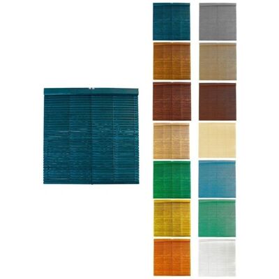 Persianas Venetianass de Madera Azul - Enrollable para Ventanas y Puertas - 117x235cm Persianas Venetianass de Madera Azul - Enrollable para Ventanas y Puertas - 117x235cm