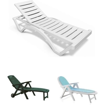 Jardin202 Conjunto de tumbonas ajustables para exterior - 2 Blancas Jardin202 Conjunto de tumbonas ajustables para exterior - 2 Blancas