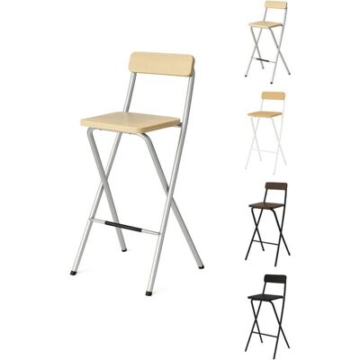 Jardin202 Taburete Plegable de Metal - Plata / Haya - Pack 4 Jardin202 Taburete Plegable de Metal - Plata / Haya - Pack 4