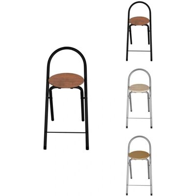 Jardin202 Plegável banqueta 80x40x45cm - Elegante e Durável em Preto e Prata com Apoio para os Pés - Pack 4 Jardin202 Plegável banqueta 80x40x45cm - Elegante e Durável em Preto e Prata com Apoio para os Pés - Pack 4
