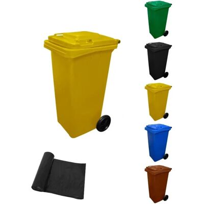 Jardin202 - Contenedor de Basura Amarillo 120L - Reciclaje Jardin202 - Contenedor de Basura Amarillo 120L - Reciclaje