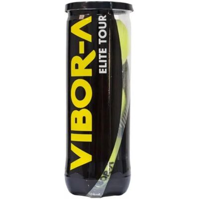 Ballons de Padel Vibor-a Elite Tour - Jaune - Pack de 3 - Publicité Ballons de Padel Vibor-a Elite Tour - Jaune - Pack de 3 - Publicité