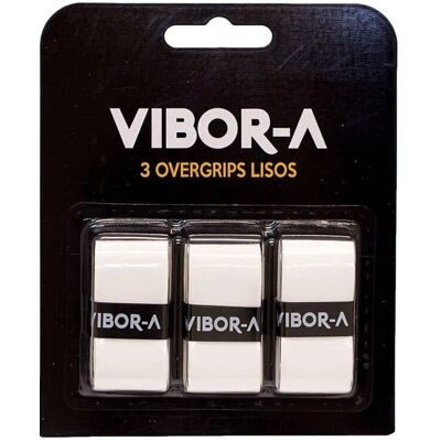 Set de 3 Surgrips Blancs Vibora Pro - Overgrip - Publicité Set de 3 Surgrips Blancs Vibora Pro - Overgrip - Publicité