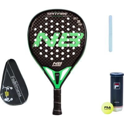Enebe Spitfire 12k Raquette de padel Verte - Raquette de Padel - Publicité Enebe Spitfire 12k Raquette de padel Verte - Raquette de Padel - Publicité