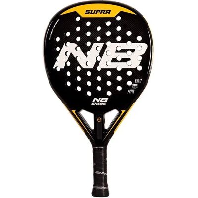 Enebe Supra 3K - Noir et Jaune Brillant - Contrôle et Puissance - Raquette de padel - Publicité Enebe Supra 3K - Noir et Jaune Brillant - Contrôle et Puissance - Raquette de padel - Publicité