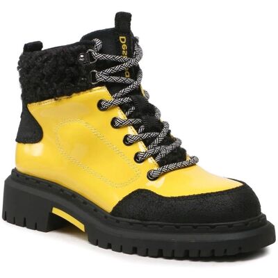 Desigual Women's Yellow Trekking Boots - Casual & Sustainable Desigual Women's Yellow Trekking Boots - Casual & Sustainable
