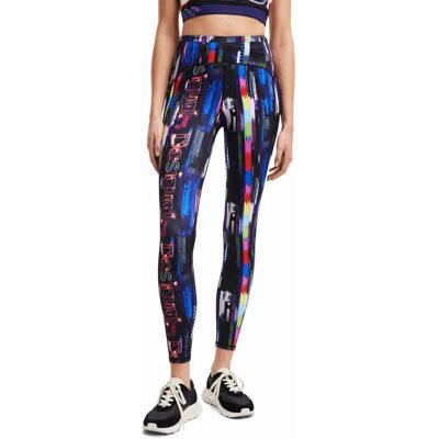Desigual Galac S 2000 Zwarte Hoge Taille Digitale Print Leggings - Leggings Desigual Galac S 2000 Zwarte Hoge Taille Digitale Print Leggings - Leggings