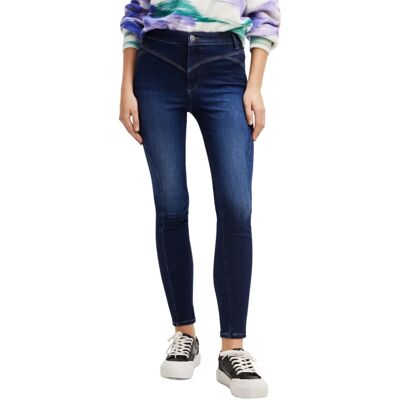 Desigual Niebieskie Jeans z Średnim Stanem i Efektem Push Up - Jeans Desigual Niebieskie Jeans z Średnim Stanem i Efektem Push Up - Jeans